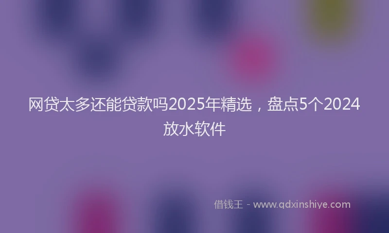 网贷太多还能贷款吗2025年精选，盘点5个2024放水软件