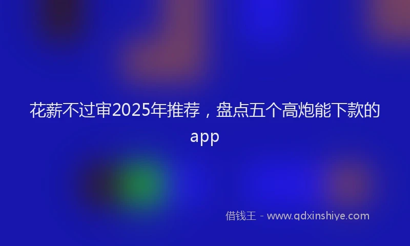 花薪不过审2025年推荐，盘点五个高炮能下款的app