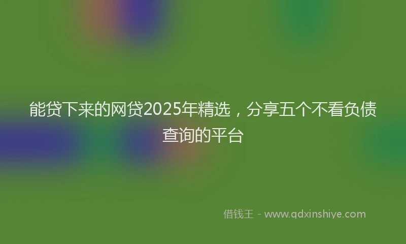 能贷下来的网贷2025年精选，分享五个不看负债查询的平台