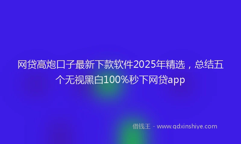 网贷高炮口子最新下款软件2025年精选，总结五个无视黑白100%秒下网贷app