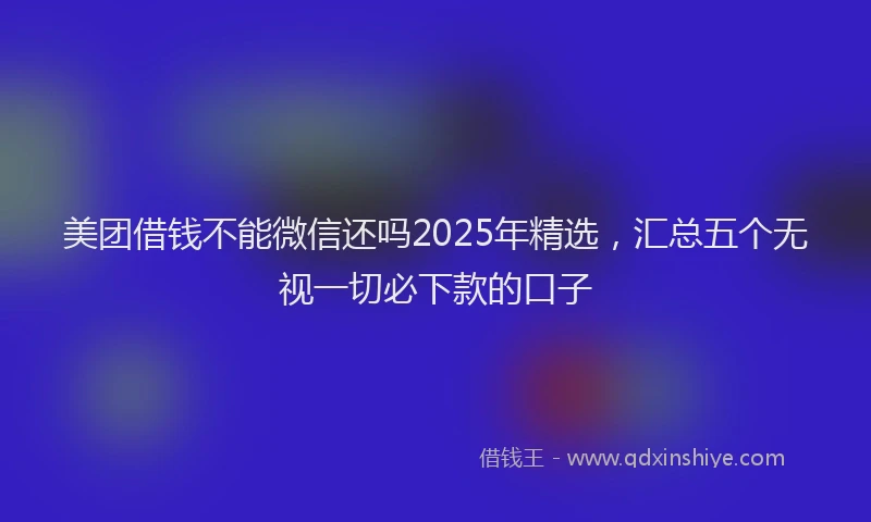 美团借钱不能微信还吗2025年精选，汇总五个无视一切必下款的口子