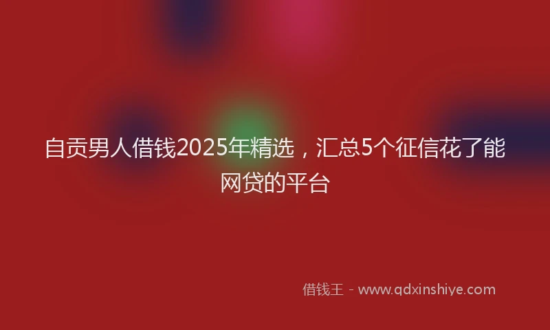自贡男人借钱2025年精选，汇总5个征信花了能网贷的平台