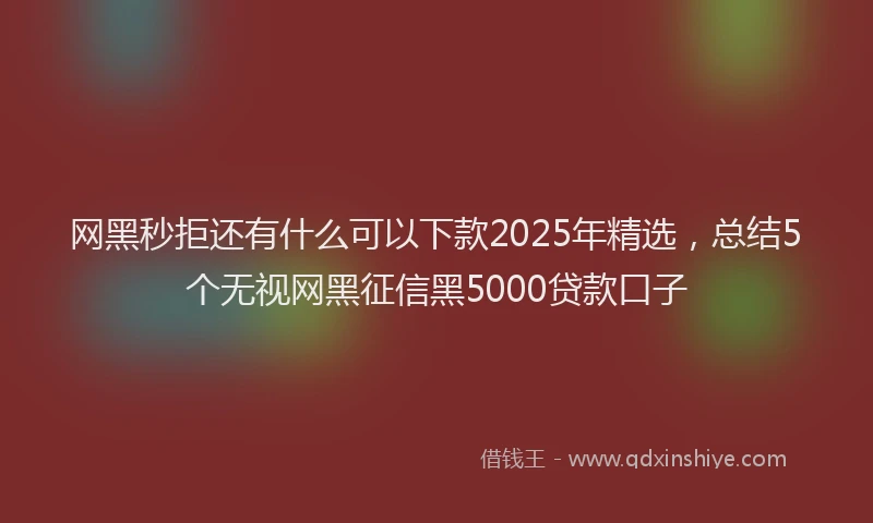 网黑秒拒还有什么可以下款2025年精选，总结5个无视网黑征信黑5000贷款口子