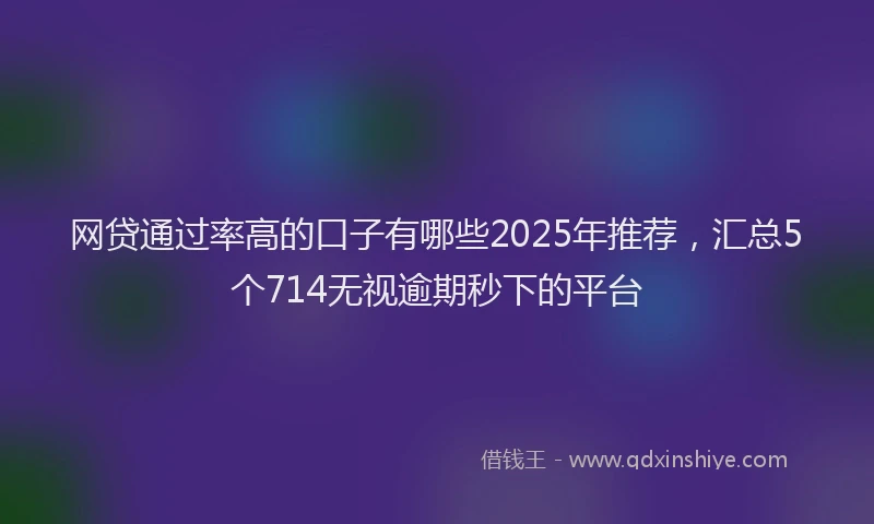网贷通过率高的口子有哪些2025年推荐，汇总5个714无视逾期秒下的平台