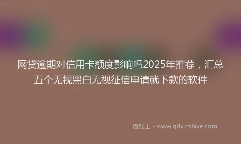 网贷逾期对信用卡额度影响吗2025年推荐，汇总五个无视黑白无视征信申请就下款的软件