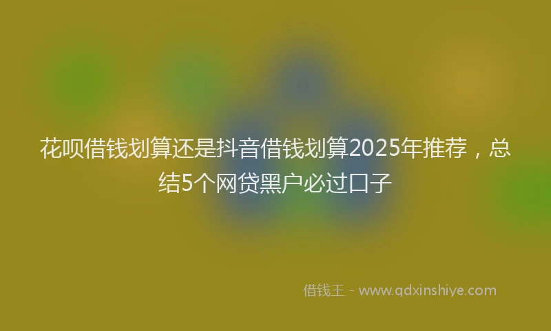 花呗借钱划算还是抖音借钱划算2025年推荐，总结5个网贷黑户必过口子