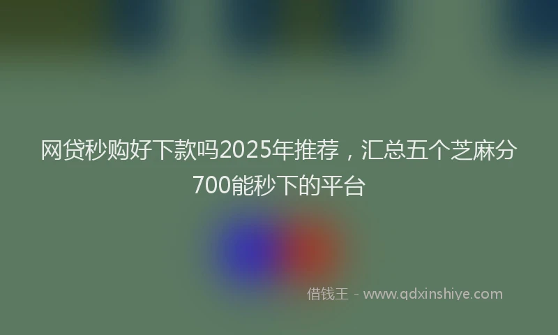 网贷秒购好下款吗2025年推荐，汇总五个芝麻分700能秒下的平台