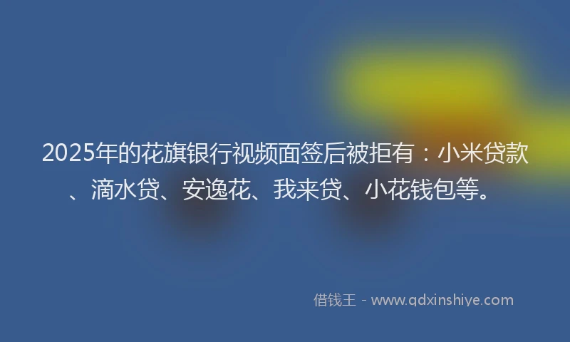 2025年的花旗银行视频面签后被拒有：小米贷款、滴水贷、安逸花、我来贷、小花钱包等。