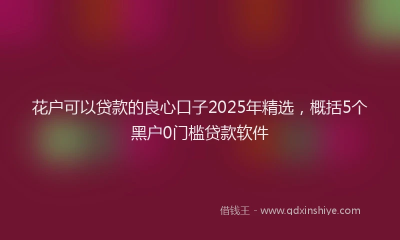 花户可以贷款的良心口子2025年精选，概括5个黑户0门槛贷款软件