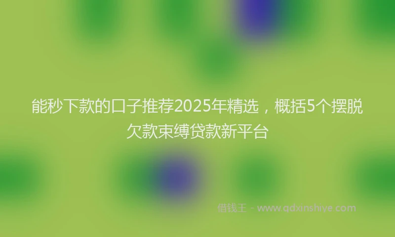 能秒下款的口子推荐2025年精选，概括5个摆脱欠款束缚贷款新平台