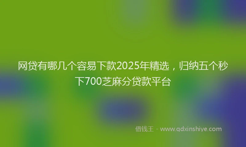 网贷有哪几个容易下款2025年精选，归纳五个秒下700芝麻分贷款平台