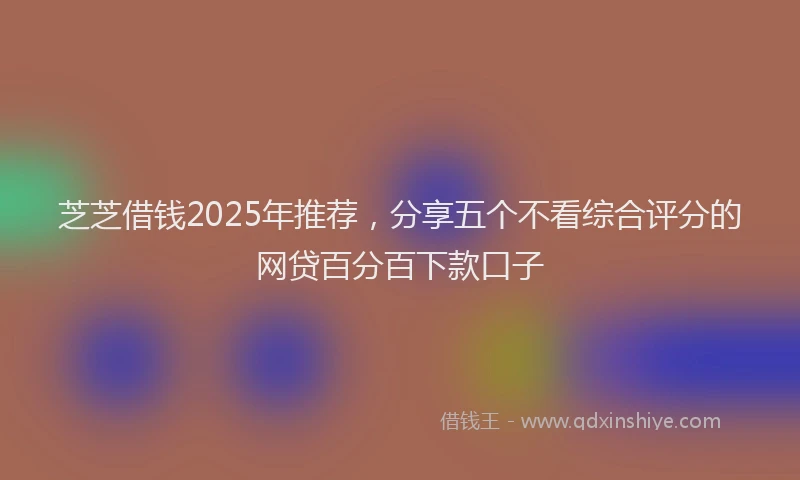 芝芝借钱2025年推荐，分享五个不看综合评分的网贷百分百下款口子