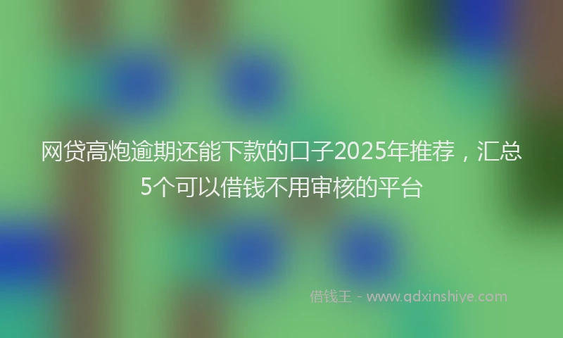 网贷高炮逾期还能下款的口子2025年推荐，汇总5个可以借钱不用审核的平台