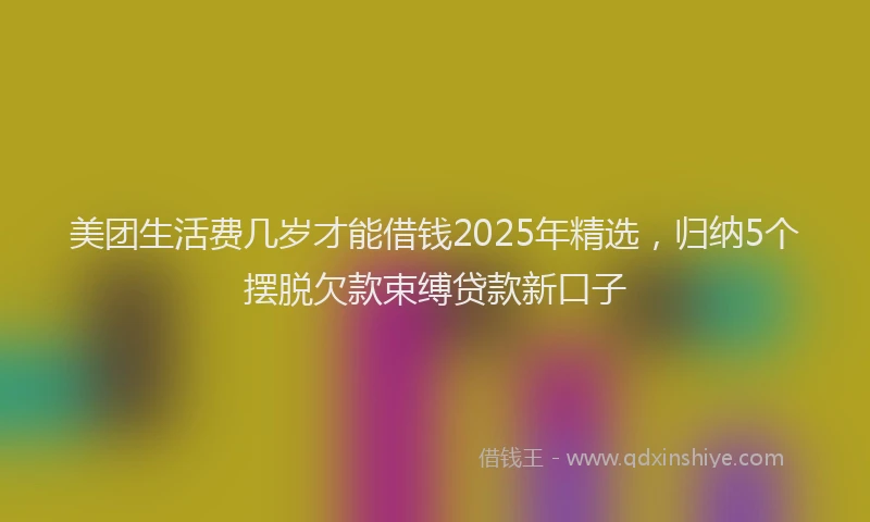 美团生活费几岁才能借钱2025年精选，归纳5个摆脱欠款束缚贷款新口子