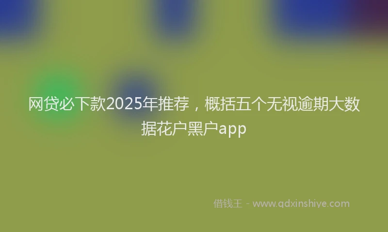 网贷必下款2025年推荐，概括五个无视逾期大数据花户黑户app