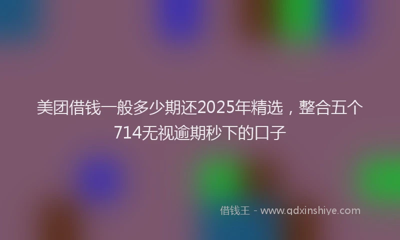 美团借钱一般多少期还2025年精选，整合五个714无视逾期秒下的口子