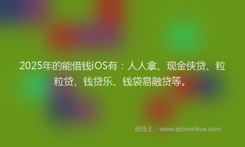 2025年的能借钱iOS有：人人拿、现金侠贷、粒粒贷、钱贷乐、钱袋易融贷等。