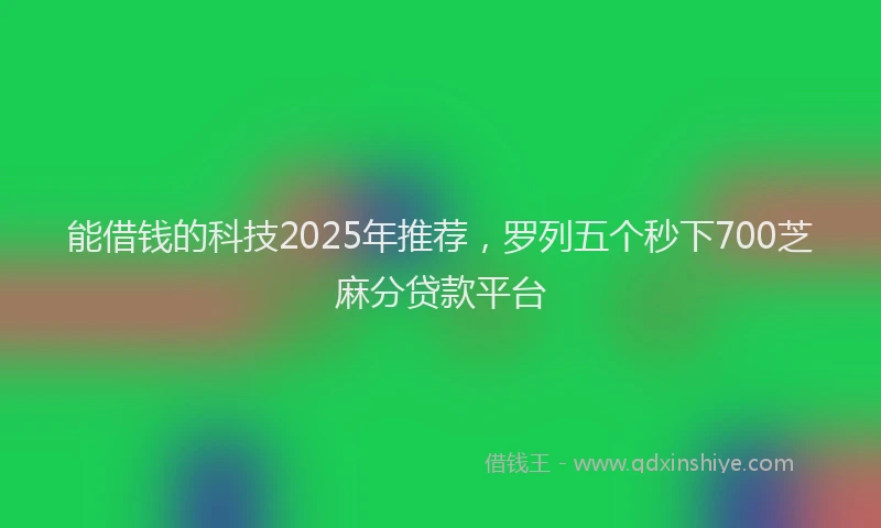 能借钱的科技2025年推荐，罗列五个秒下700芝麻分贷款平台