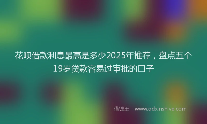 花呗借款利息最高是多少2025年推荐，盘点五个19岁贷款容易过审批的口子