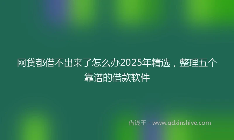 网贷都借不出来了怎么办2025年精选，整理五个靠谱的借款软件