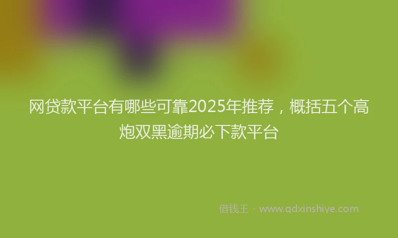 网贷款平台有哪些可靠2025年推荐，概括五个高炮双黑逾期必下款平台