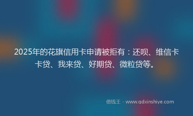 2025年的花旗信用卡申请被拒有：还呗、维信卡卡贷、我来贷、好期贷、微粒贷等。