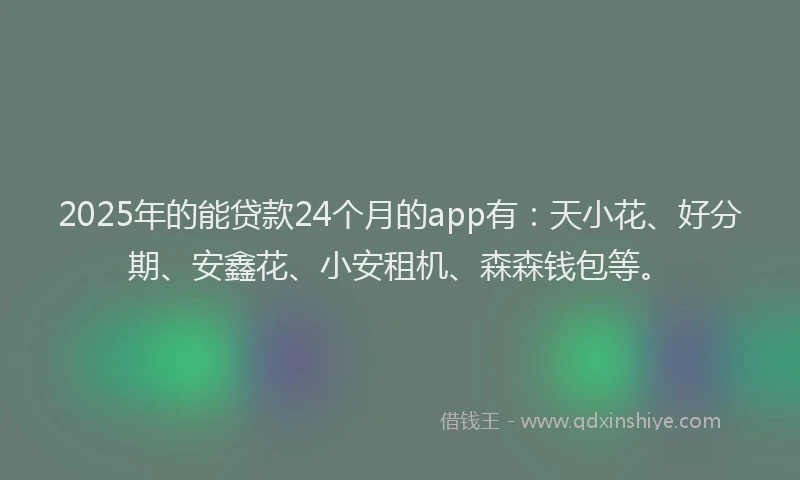 2025年的能贷款24个月的app有：天小花、好分期、安鑫花、小安租机、森森钱包等。