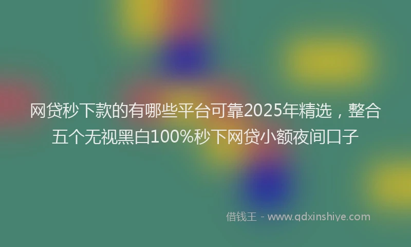 网贷秒下款的有哪些平台可靠2025年精选，整合五个无视黑白100%秒下网贷小额夜间口子