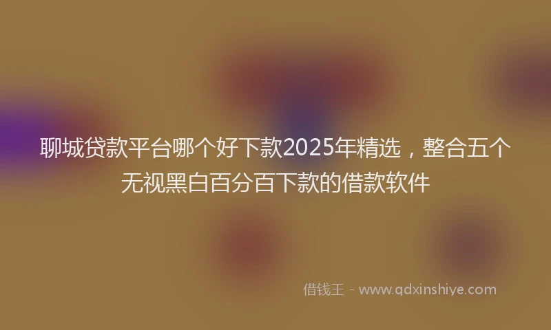 聊城贷款平台哪个好下款2025年精选，整合五个无视黑白百分百下款的借款软件
