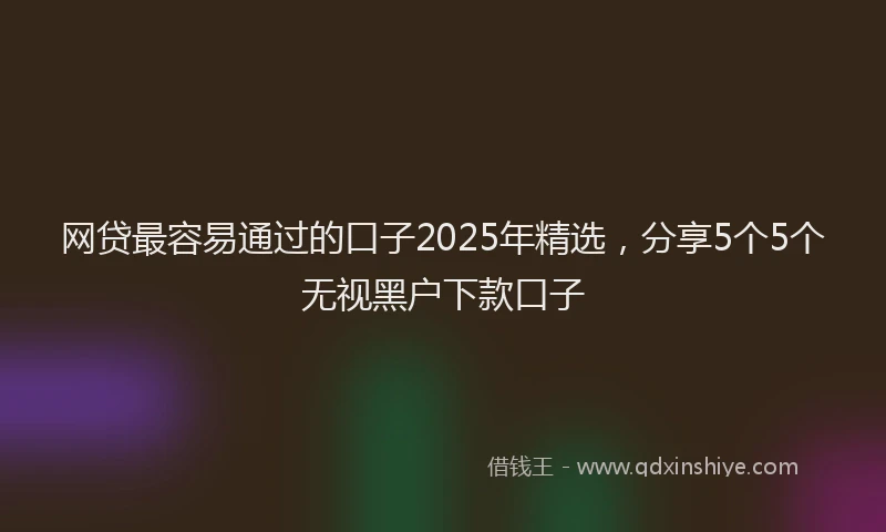 网贷最容易通过的口子2025年精选，分享5个5个无视黑户下款口子