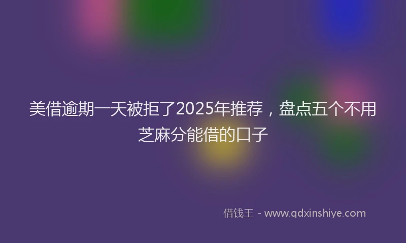 美借逾期一天被拒了2025年推荐，盘点五个不用芝麻分能借的口子