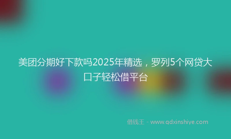 美团分期好下款吗2025年精选，罗列5个网贷大口子轻松借平台