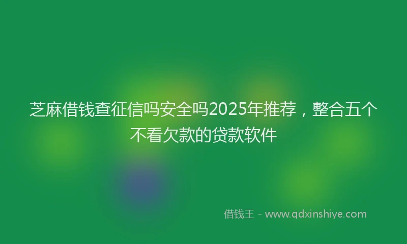芝麻借钱查征信吗安全吗2025年推荐，整合五个不看欠款的贷款软件