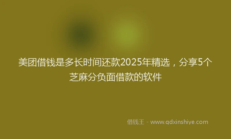 美团借钱是多长时间还款2025年精选，分享5个芝麻分负面借款的软件