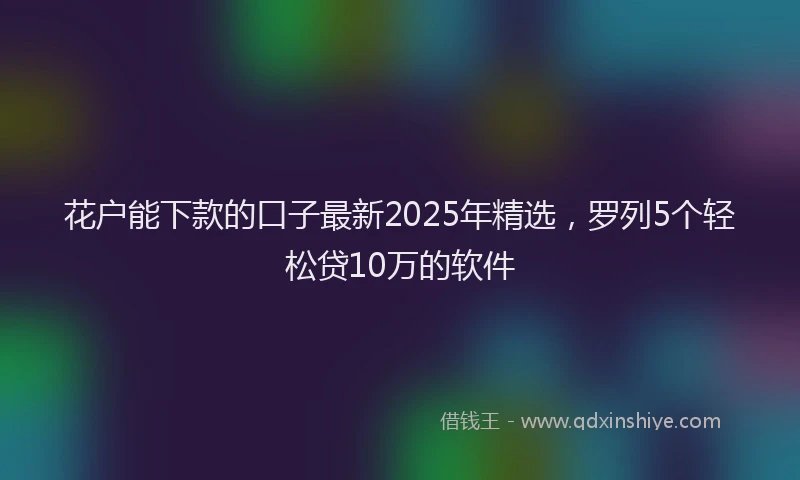 花户能下款的口子最新2025年精选，罗列5个轻松贷10万的软件