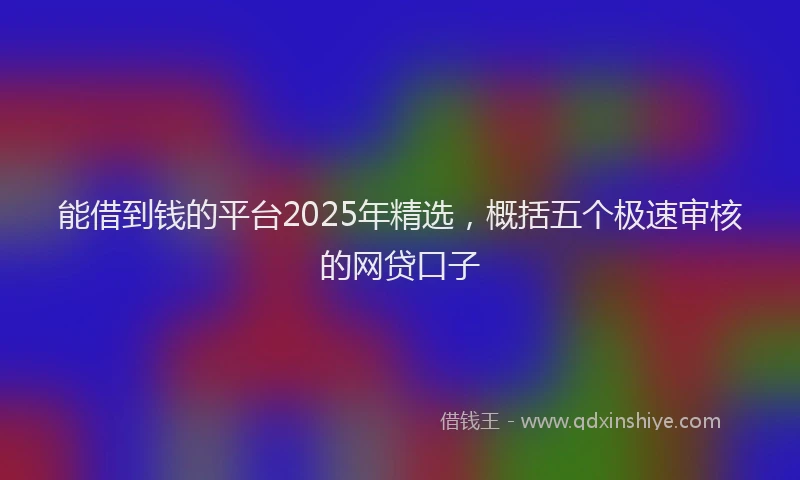 能借到钱的平台2025年精选，概括五个极速审核的网贷口子
