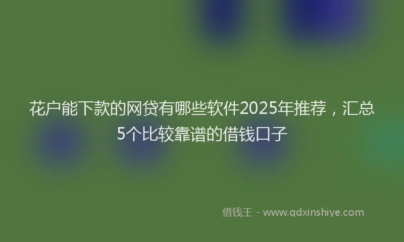 花户能下款的网贷有哪些软件2025年推荐，汇总5个比较靠谱的借钱口子