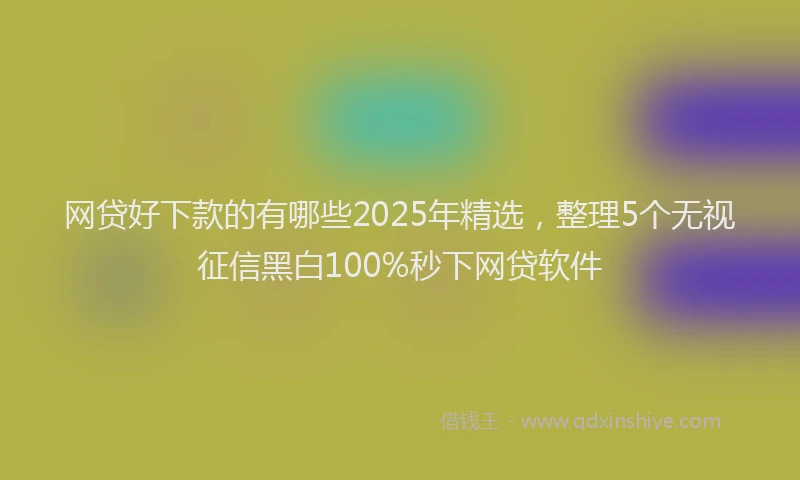 网贷好下款的有哪些2025年精选，整理5个无视征信黑白100%秒下网贷软件