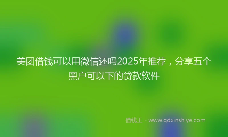 美团借钱可以用微信还吗2025年推荐，分享五个黑户可以下的贷款软件