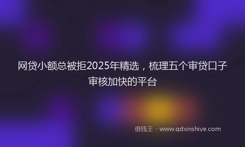 网贷小额总被拒2025年精选，梳理五个审贷口子审核加快的平台