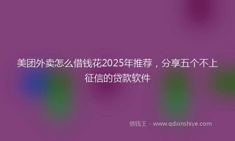 美团外卖怎么借钱花2025年推荐，分享五个不上征信的贷款软件