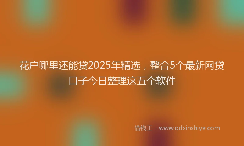 花户哪里还能贷2025年精选，整合5个最新网贷口子今日整理这五个软件