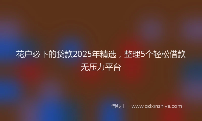 花户必下的贷款2025年精选，整理5个轻松借款无压力平台