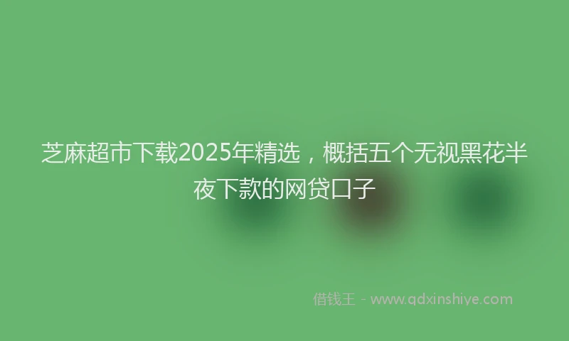芝麻超市下载2025年精选，概括五个无视黑花半夜下款的网贷口子
