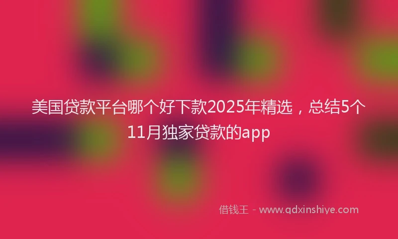 美国贷款平台哪个好下款2025年精选，总结5个11月独家贷款的app