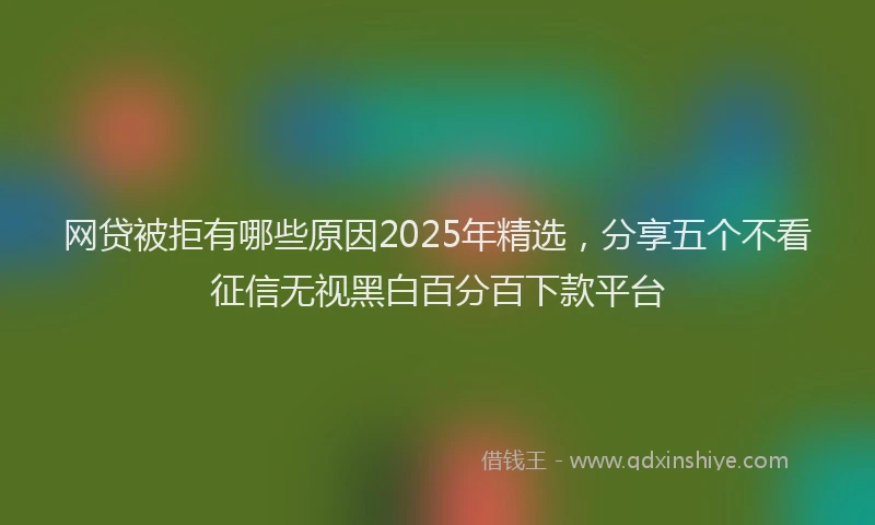 网贷被拒有哪些原因2025年精选，分享五个不看征信无视黑白百分百下款平台