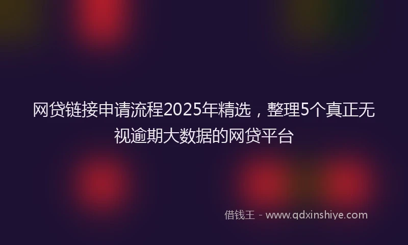 网贷链接申请流程2025年精选，整理5个真正无视逾期大数据的网贷平台