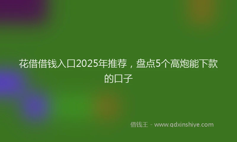 花借借钱入口2025年推荐，盘点5个高炮能下款的口子