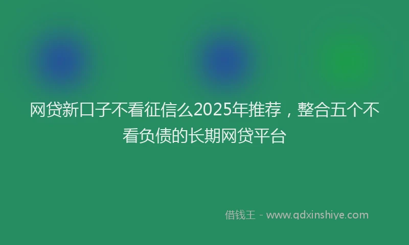 网贷新口子不看征信么2025年推荐，整合五个不看负债的长期网贷平台