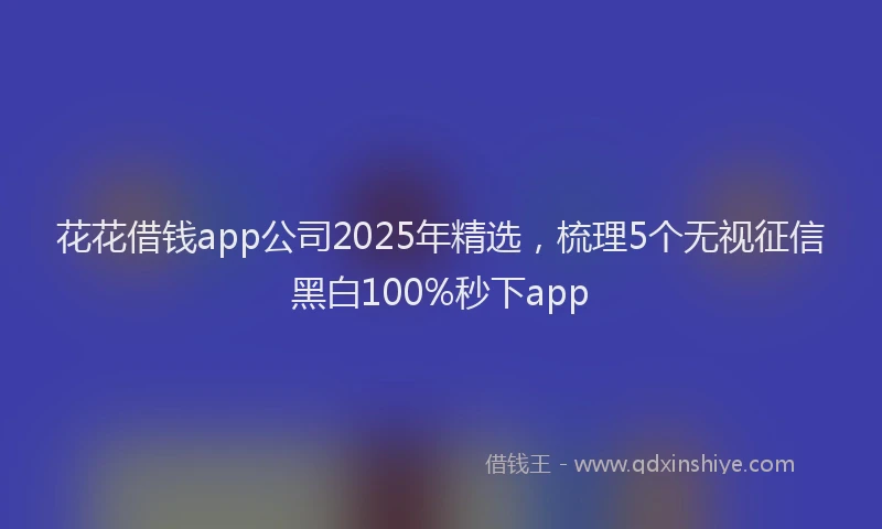 花花借钱app公司2025年精选，梳理5个无视征信黑白100%秒下app